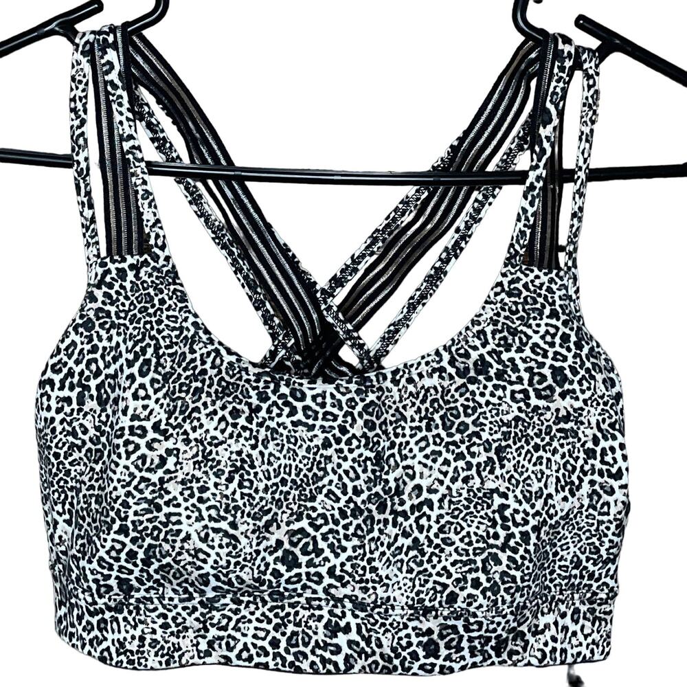Victoria's Secret Victoria Sport So Strappy White Black Leopard Size Small